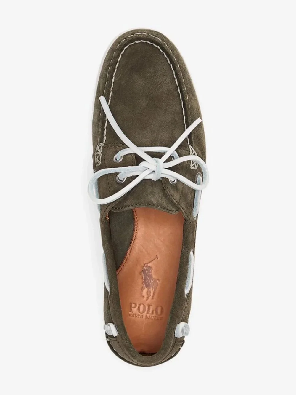 Polo Ralph Lauren Men’s Merton Suede Boat Shoes Olive, Size 9 (New)